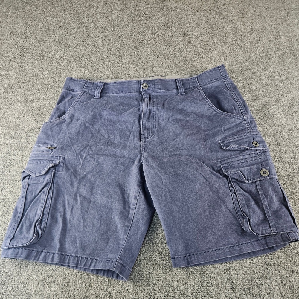 Unionbay Mens Cargo Shorts Navy Blue Size‎ 38 Cotton Blend Utility Pockets